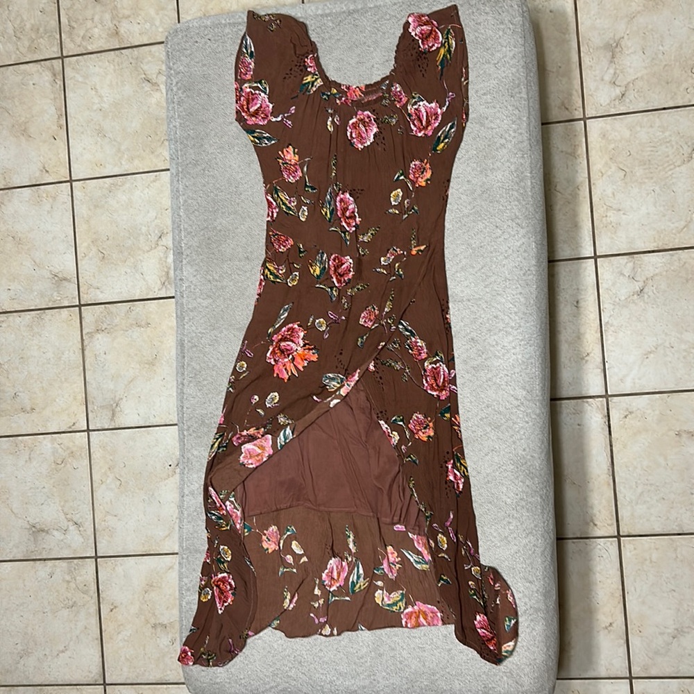 O’Neil brown floral summer dress size small